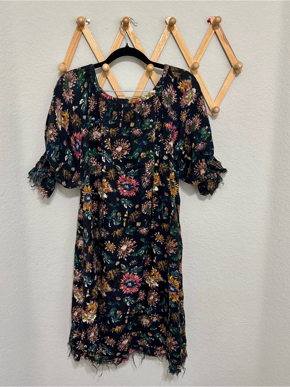 NATURAL LIFE Dark Floral Short Dress - Picture 6 of 8